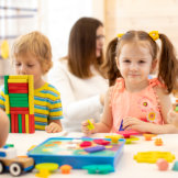 Children playing toys